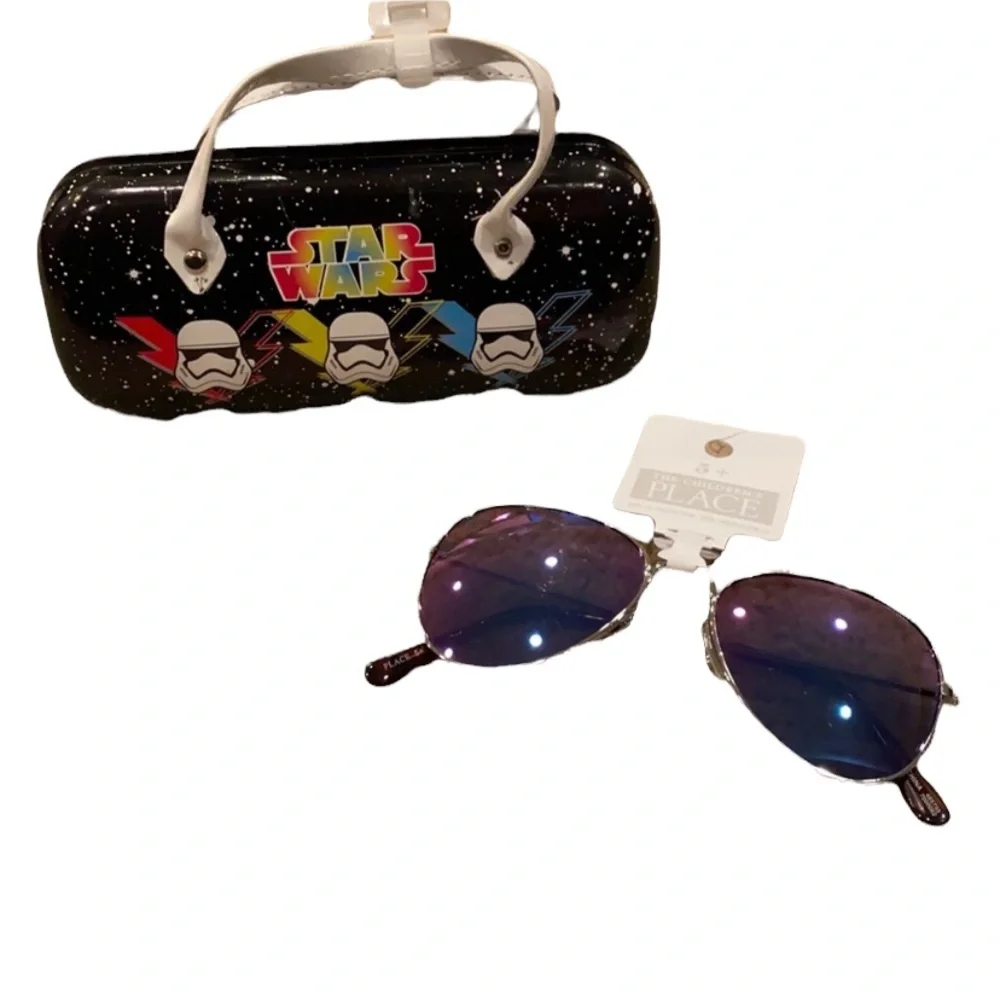 Children’s Place Aviator Sunglasses and Star Wars Case NWT